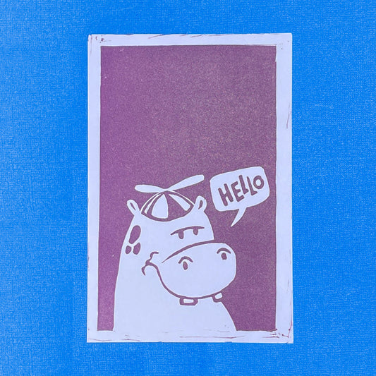 Hello Hippo - June Print of the Month