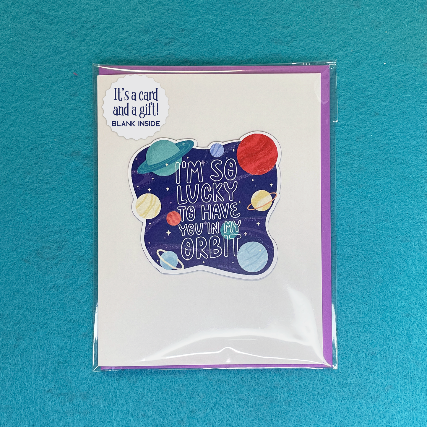 So Lucky to Have You In My Orbit Magnet Greeting Card