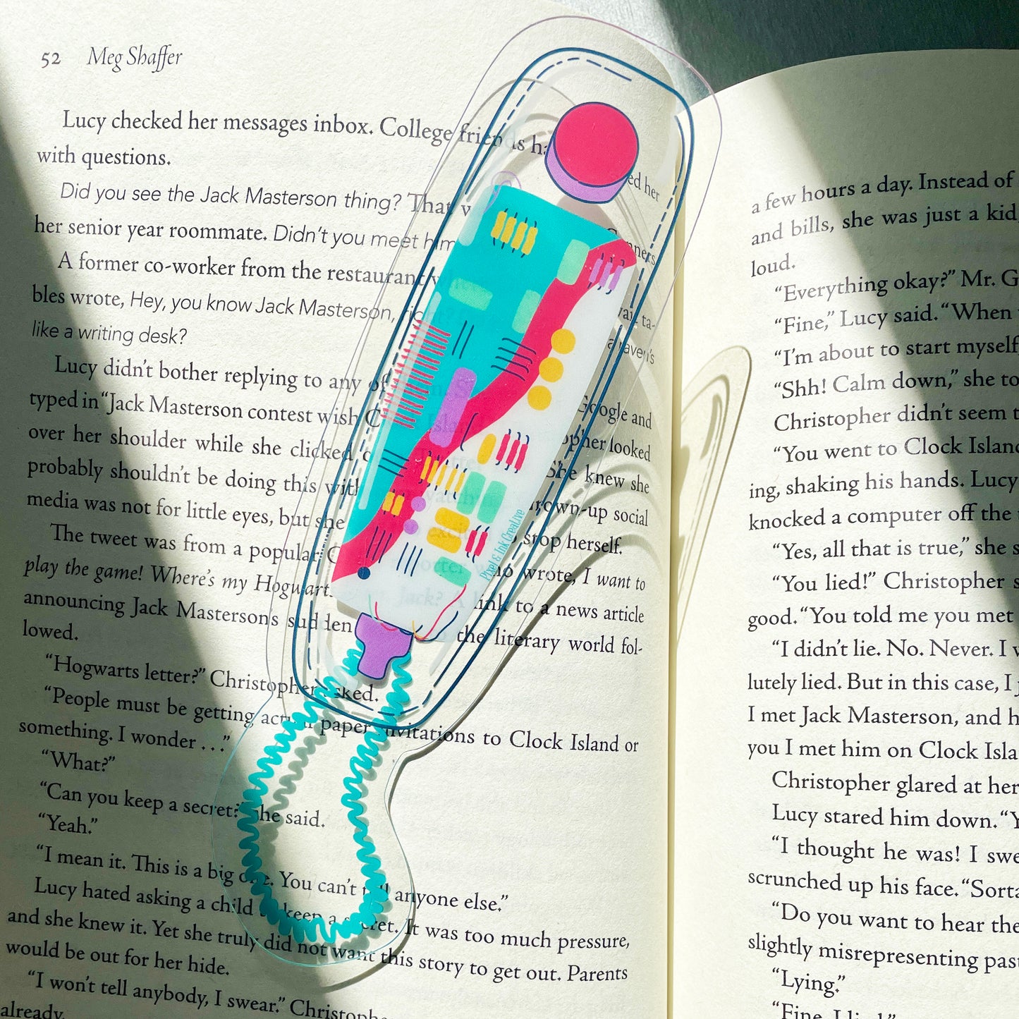 Retro Clear Phone Bookmark