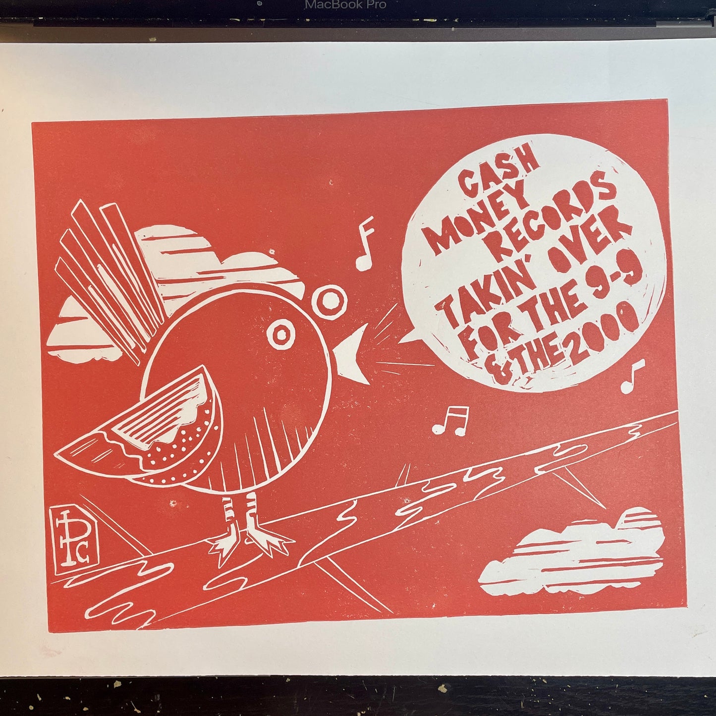 Cash Money Records Linocut Print