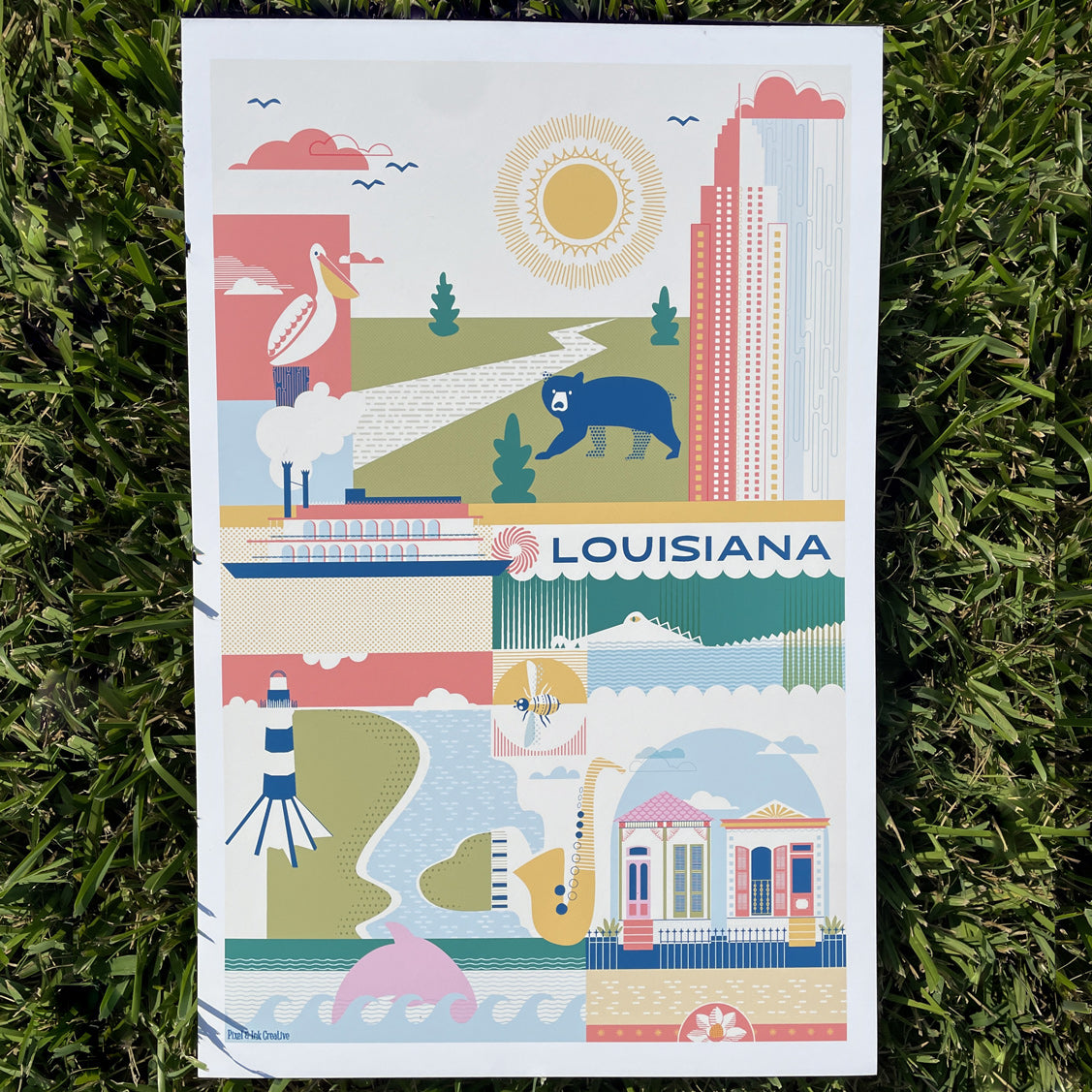 Louisiana Collage Poster