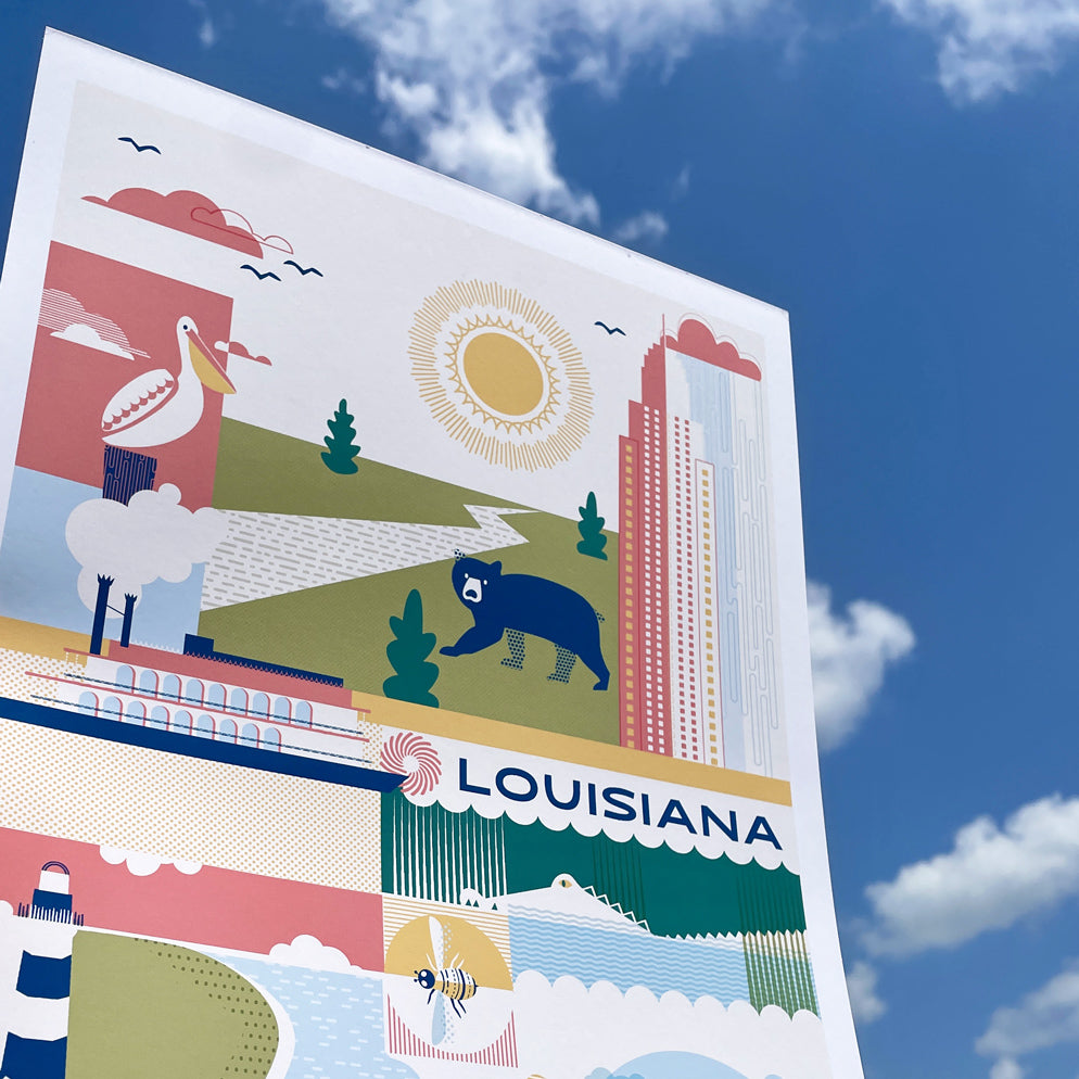 Louisiana Collage Poster