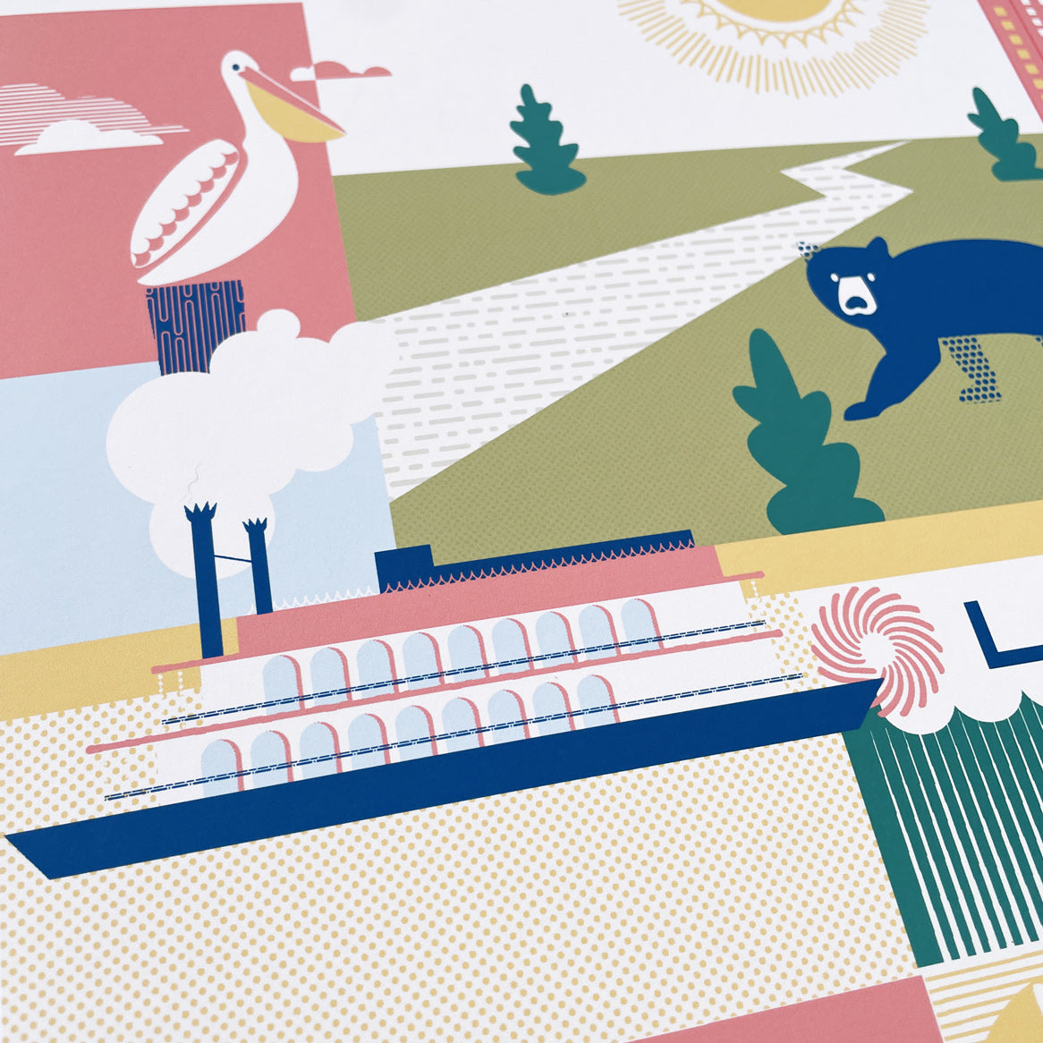 Louisiana Collage Poster