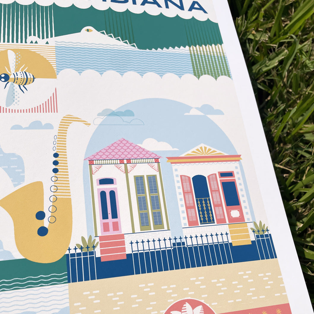 Louisiana Collage Poster