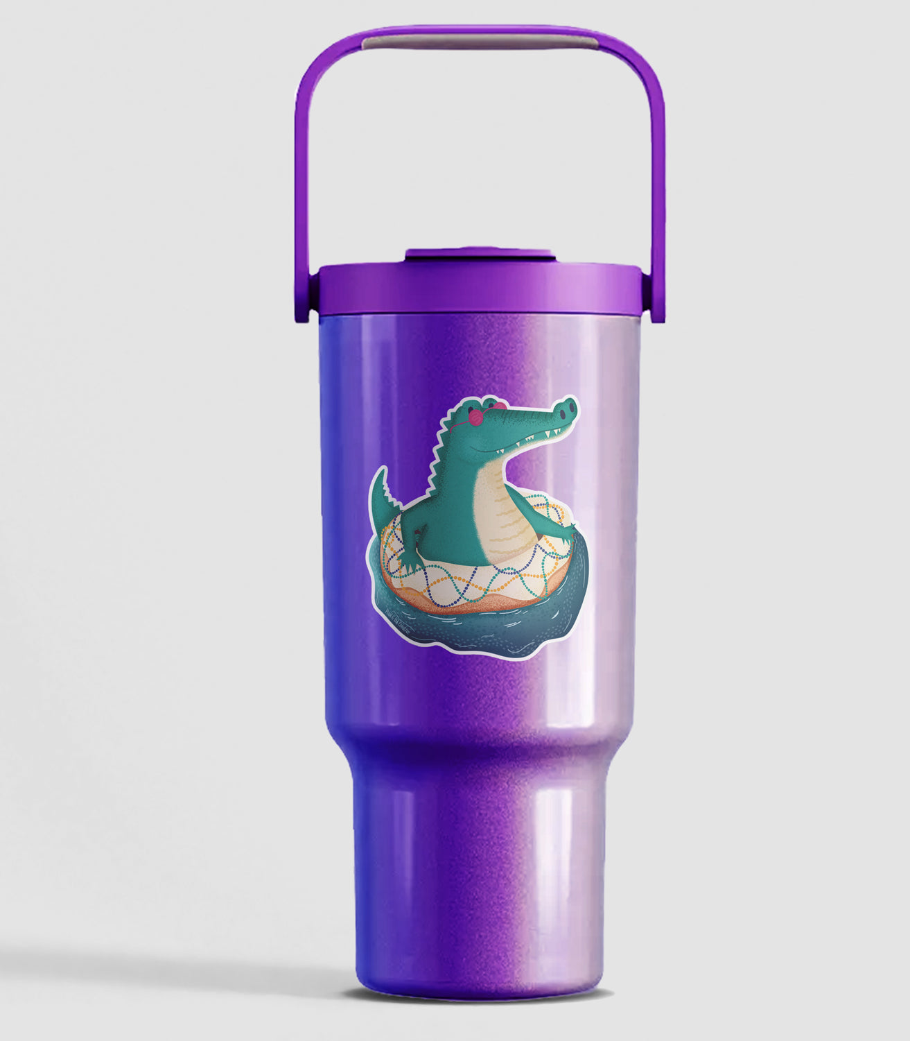 Mardi Gras Float Gator Sticker