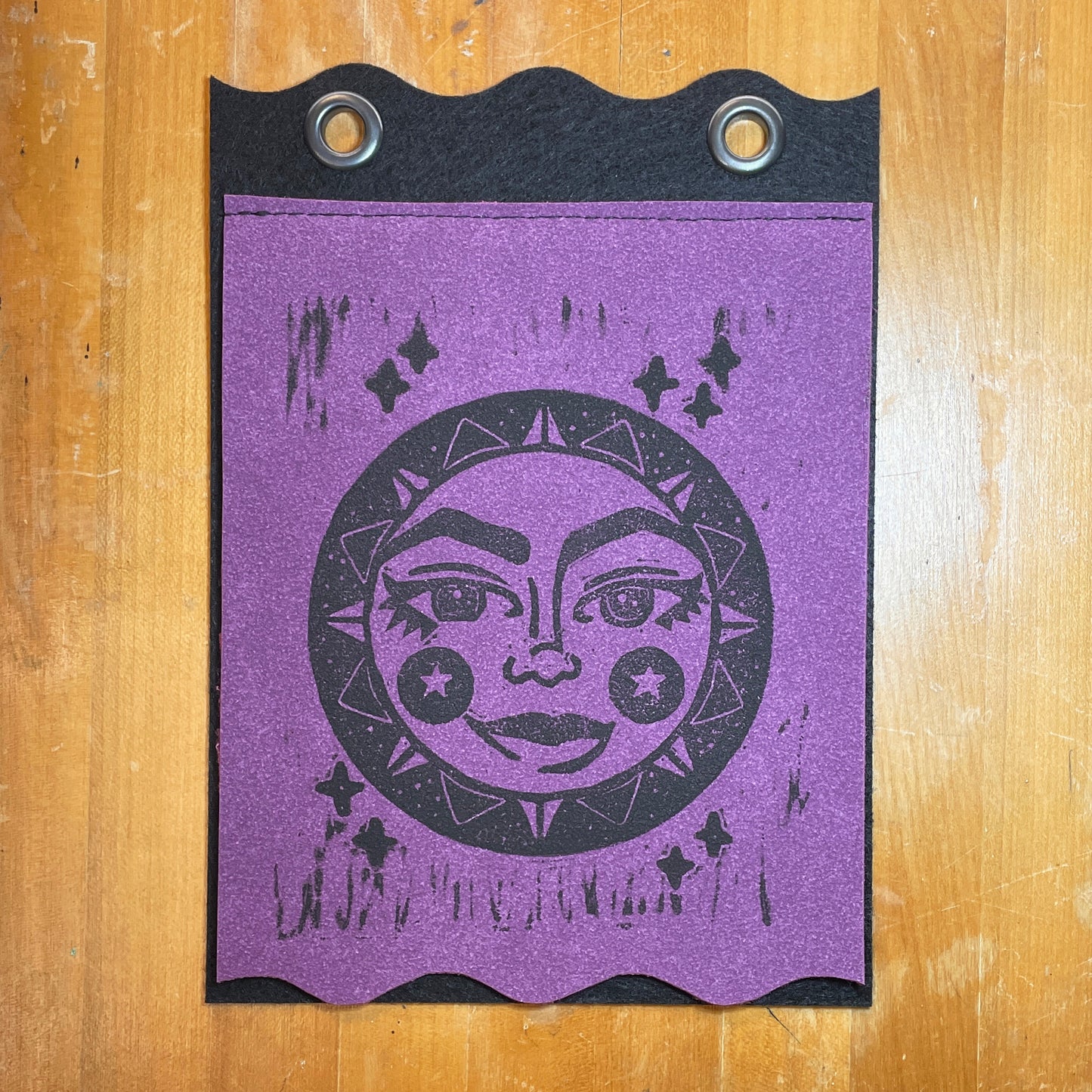 Penelope | Handmade Linocut Sun Banner