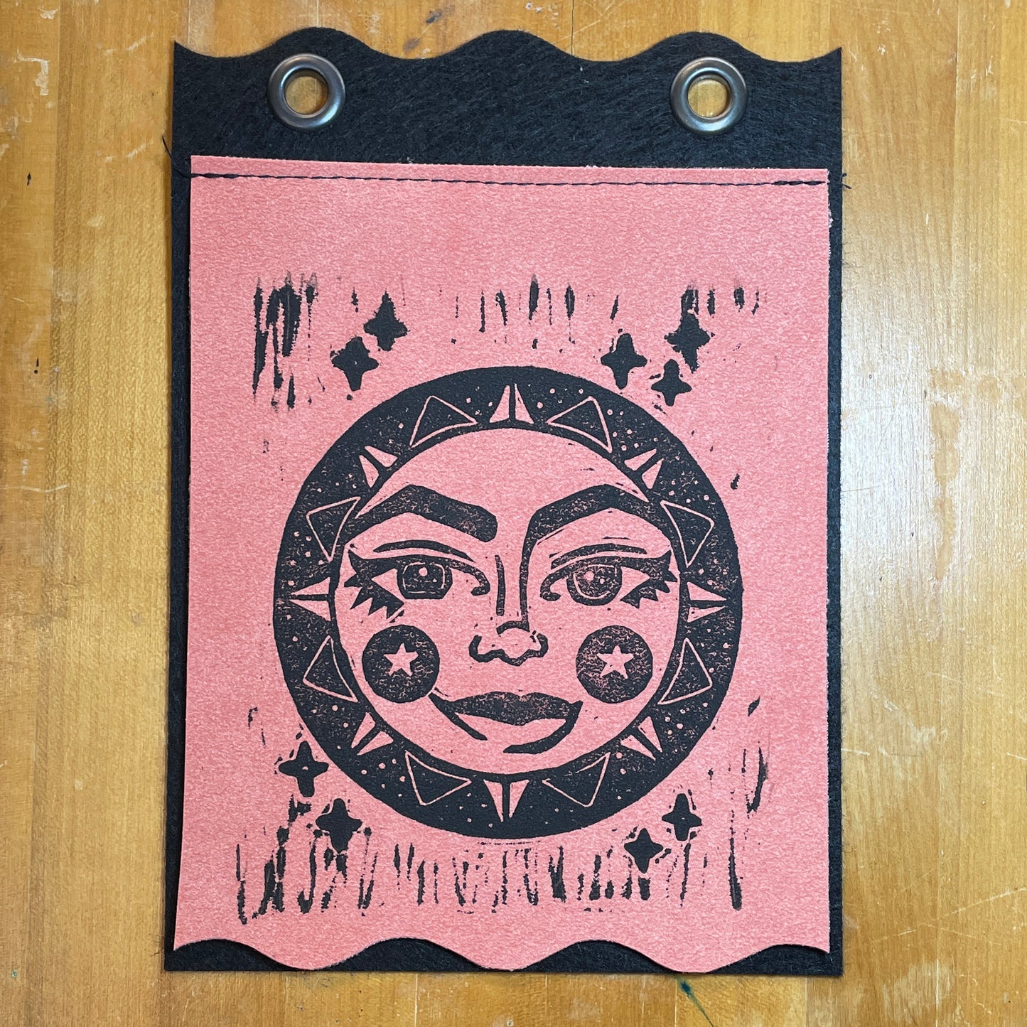 Penelope | Handmade Linocut Sun Banner