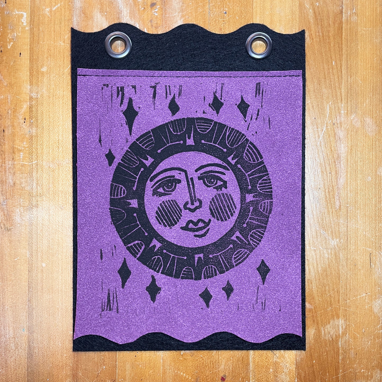Seraphina | Handmade Linocut Sun Banner