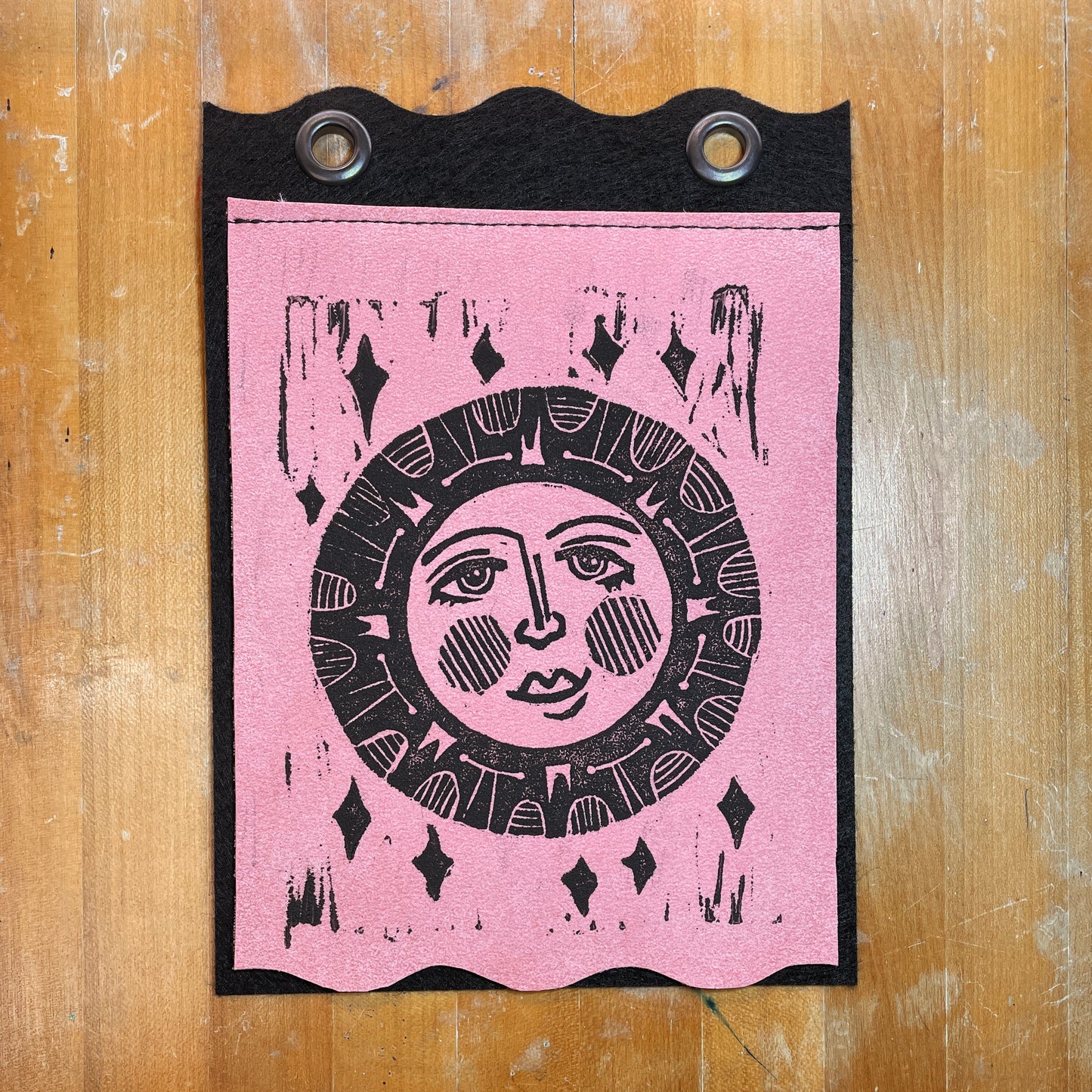Seraphina | Handmade Linocut Sun Banner