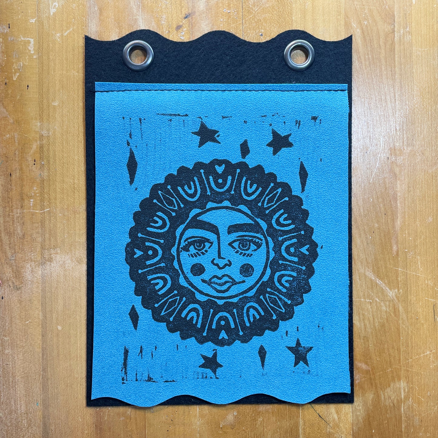 Matilda | Handmade Linocut Sun Banner