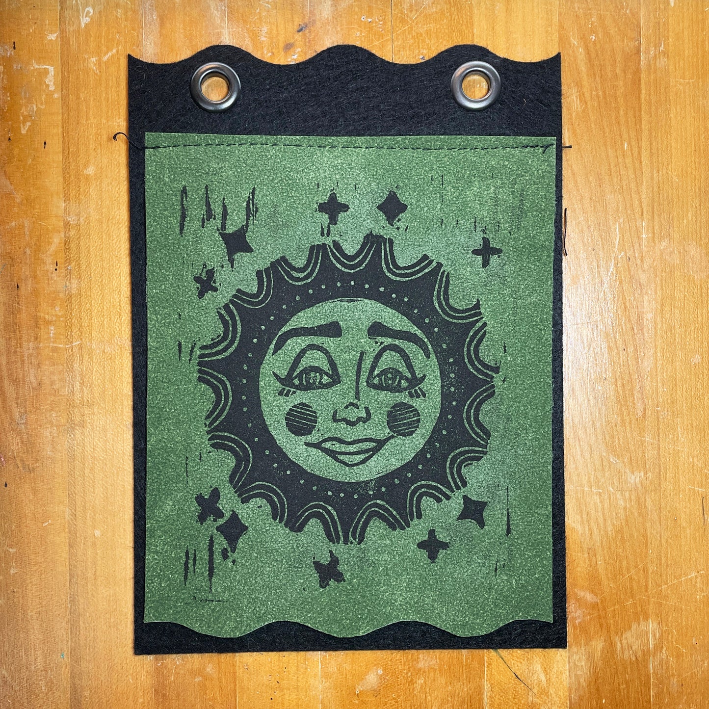 Wilhelmina | Handmade Linocut Sun Banner