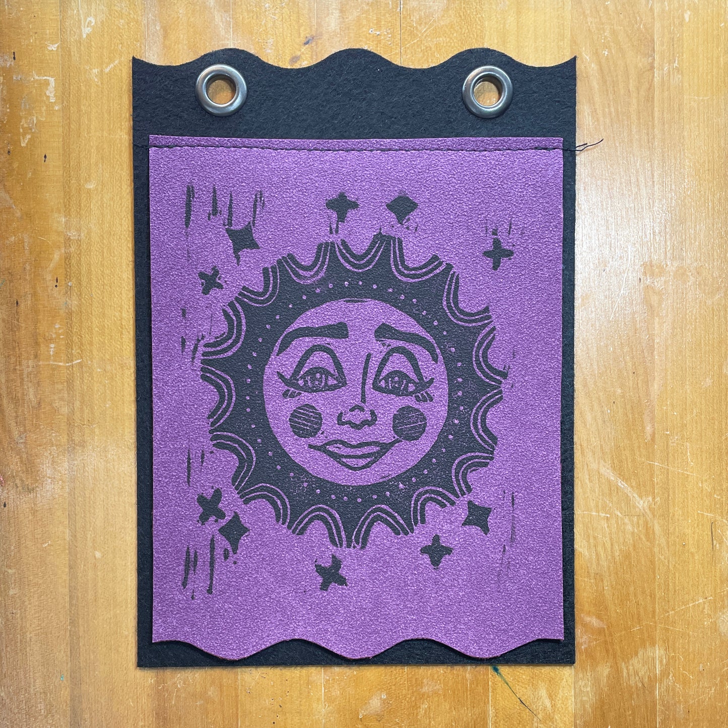 Wilhelmina | Handmade Linocut Sun Banner