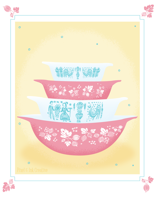 Butter Berry Pyrex Art Print