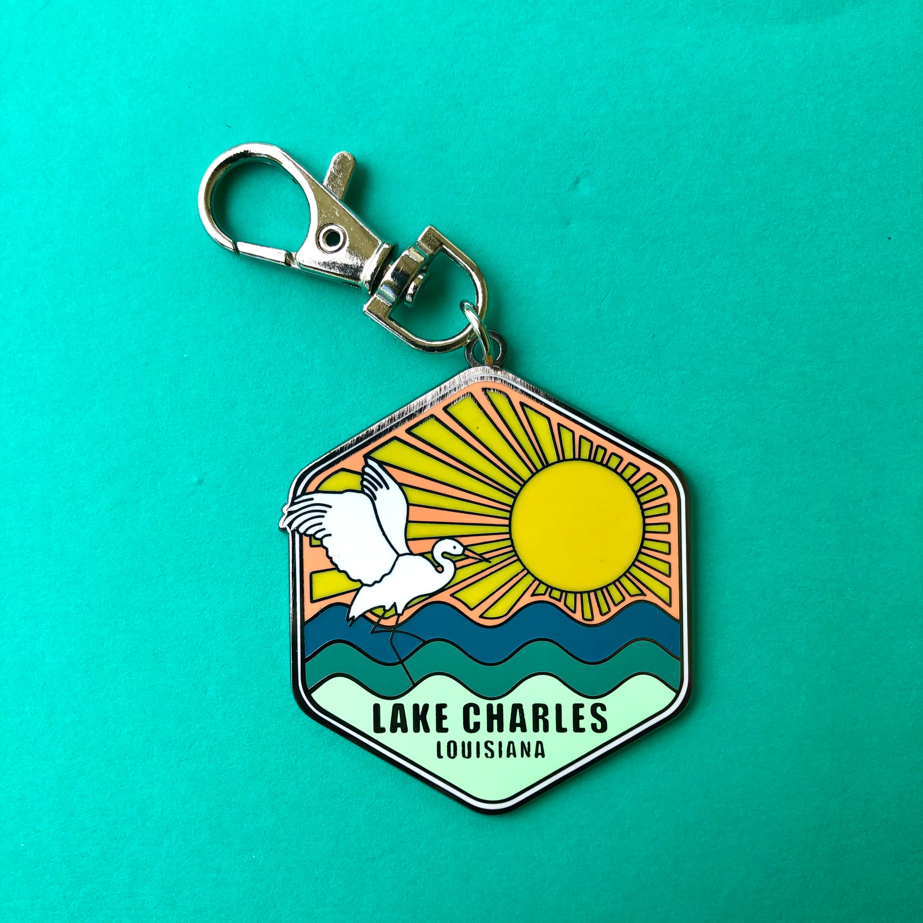 Pixel & Ink Lake Charles Key Chain