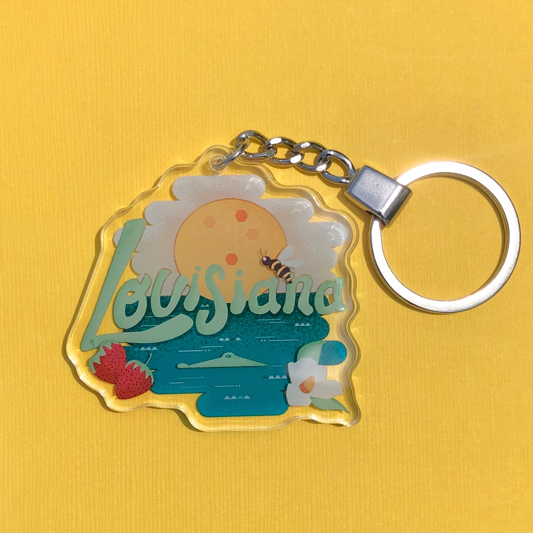 Pixel & Ink Lake Charles Key Chain