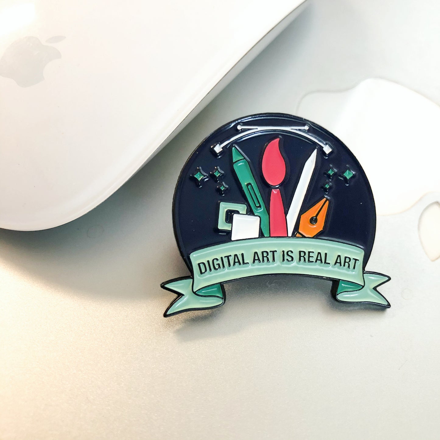 Digital Art Is Real Art Enamel Pin
