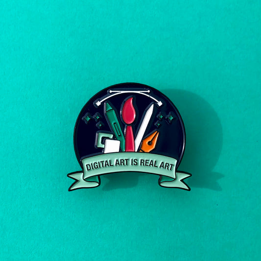 Digital Art Is Real Art Enamel Pin