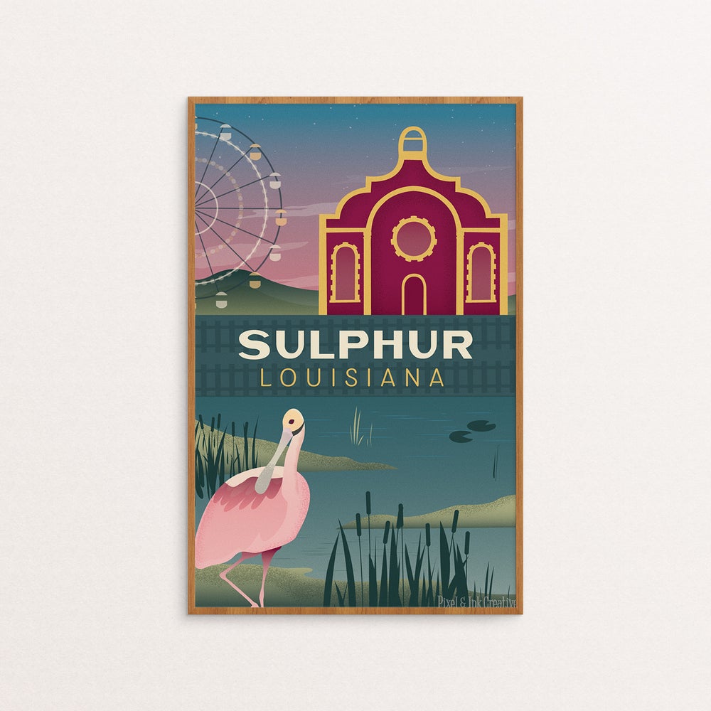 Sulphur Louisiana Travel Poster
