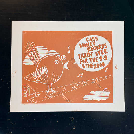 Cash Money Records Linocut Print
