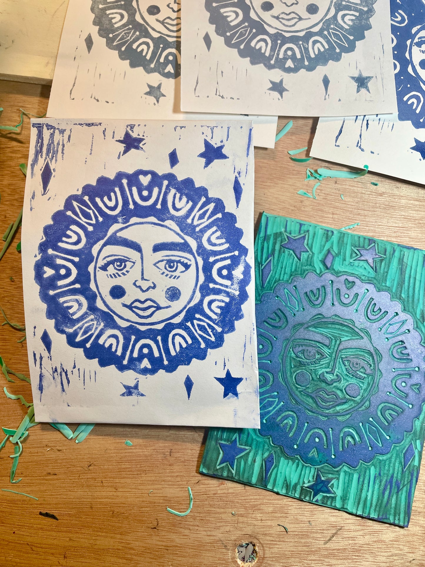 Matilda | Handmade Linocut Sun Banner