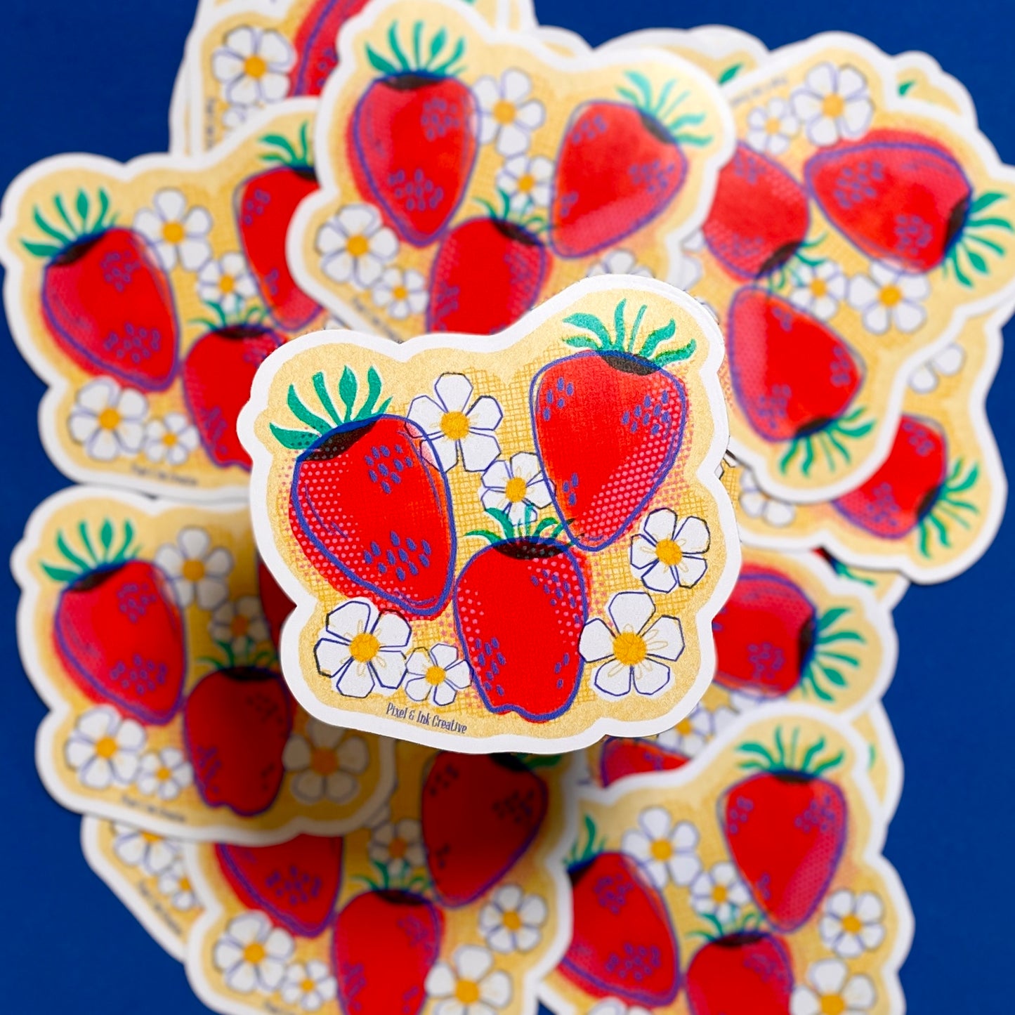 Strawberry Riso Sticker