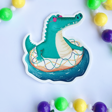 Load image into Gallery viewer, Mardi Gras Float Gator Sticker
