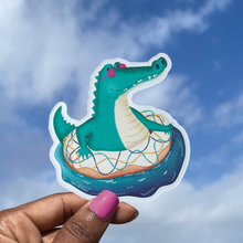 Load image into Gallery viewer, Mardi Gras Float Gator Sticker
