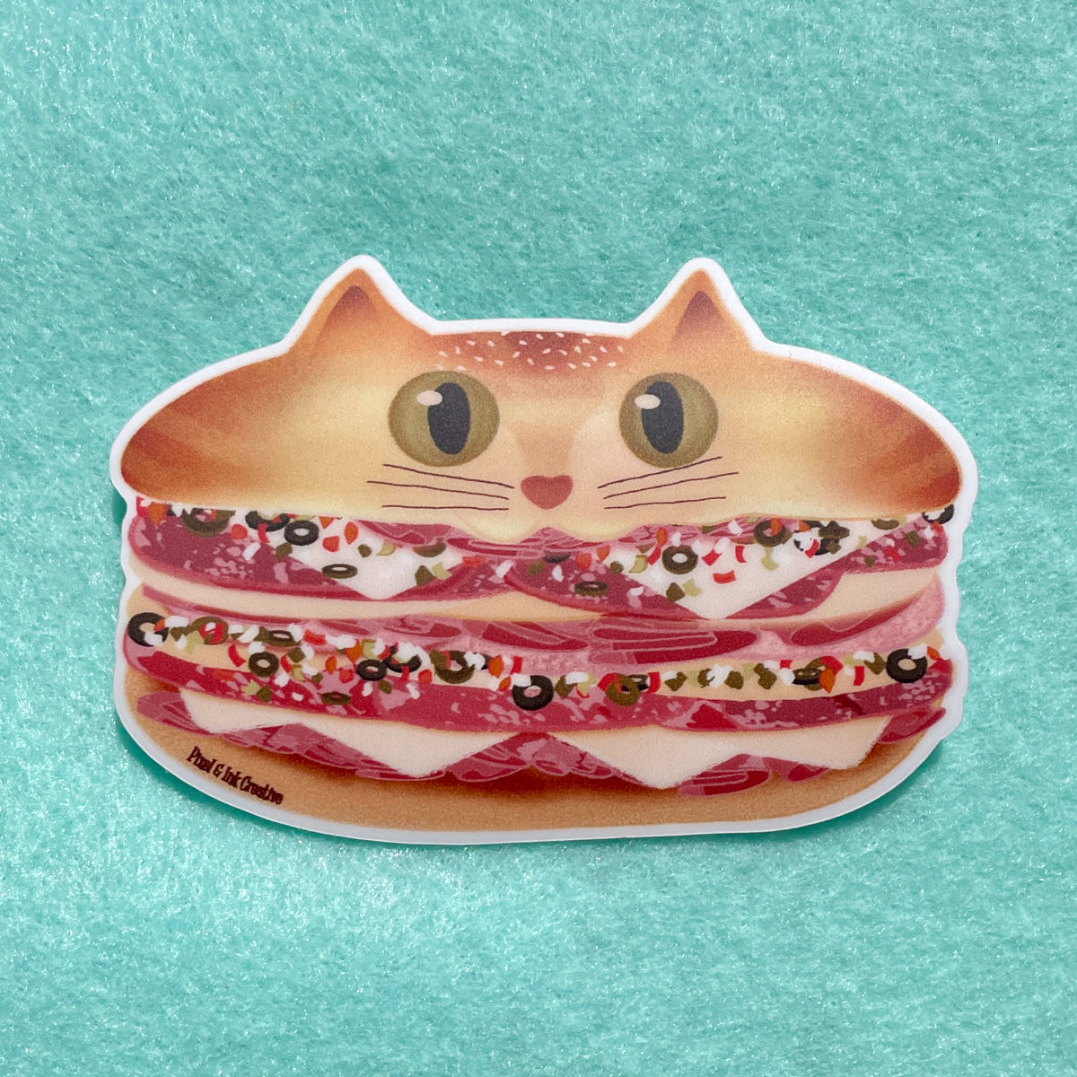 Meow-ffuletta Cat+ Muffuletta Sticker