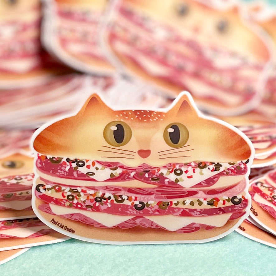 Meow-ffuletta Cat+ Muffuletta Sticker