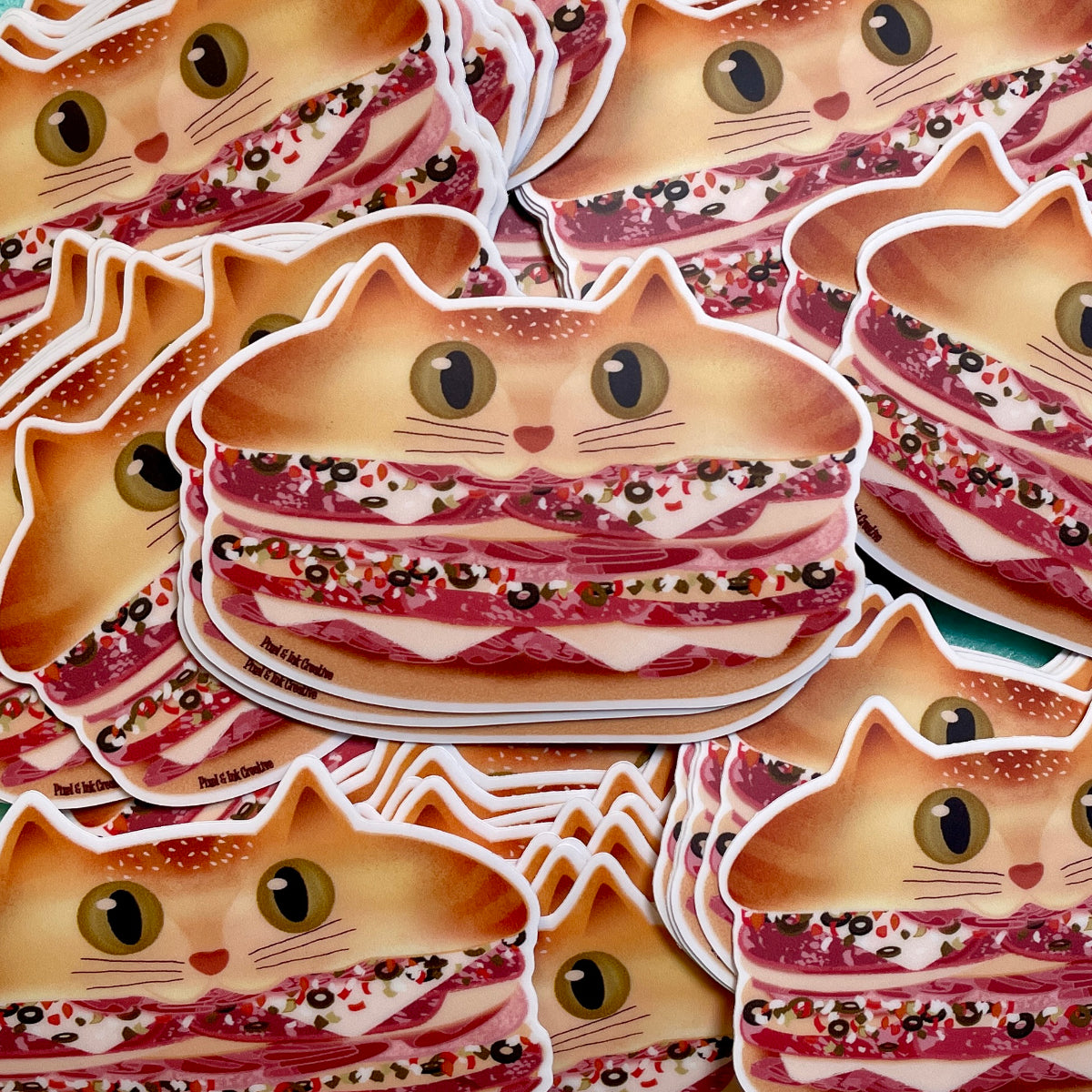 Meow-ffuletta Cat+ Muffuletta Sticker