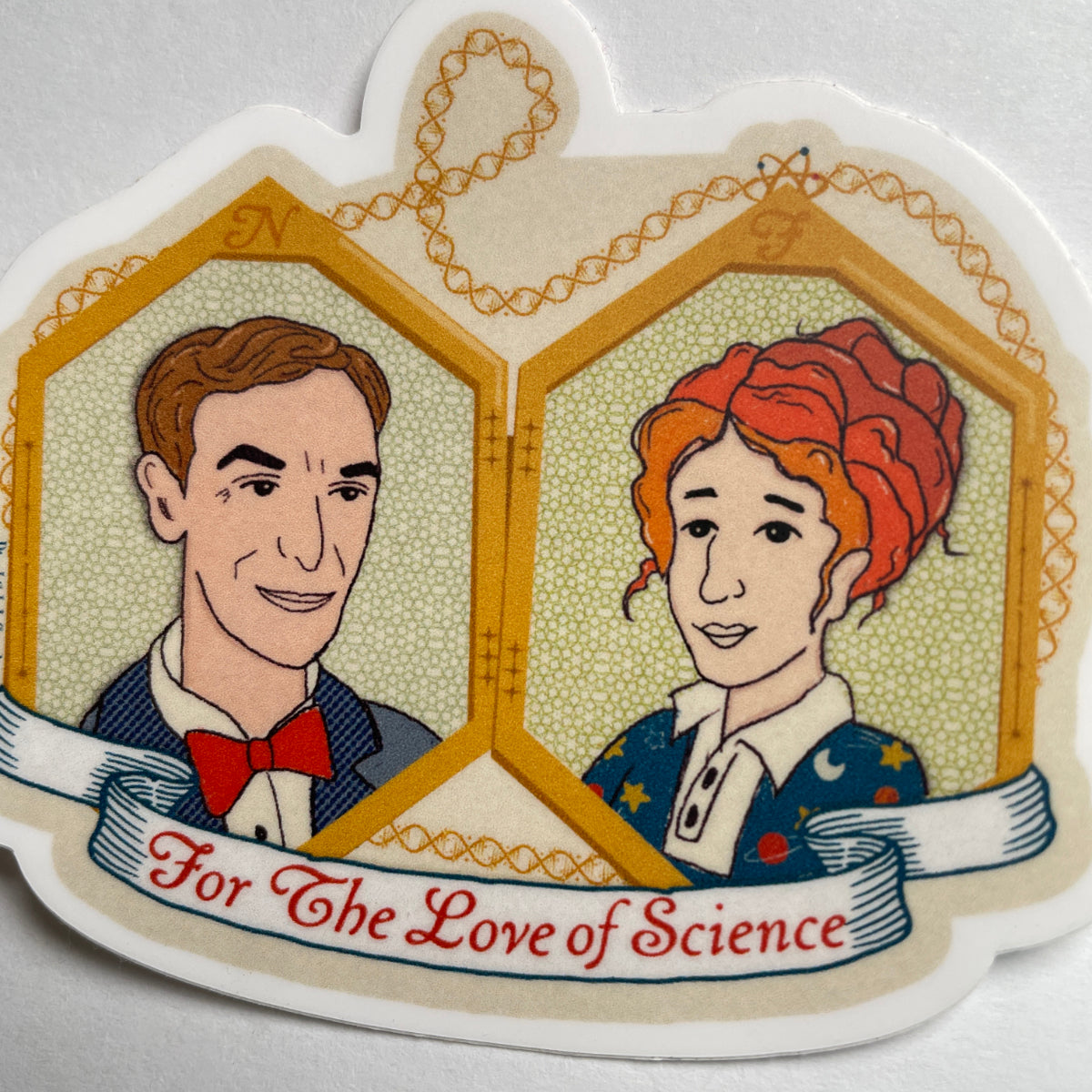 For the Love of Science Frizzle & Nye Sticker