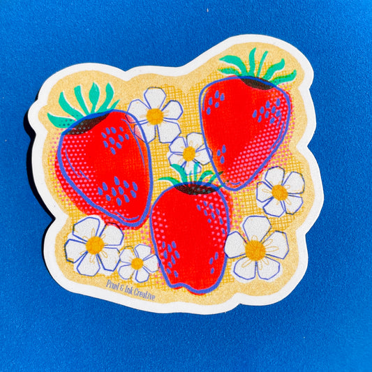 Strawberry Riso Sticker