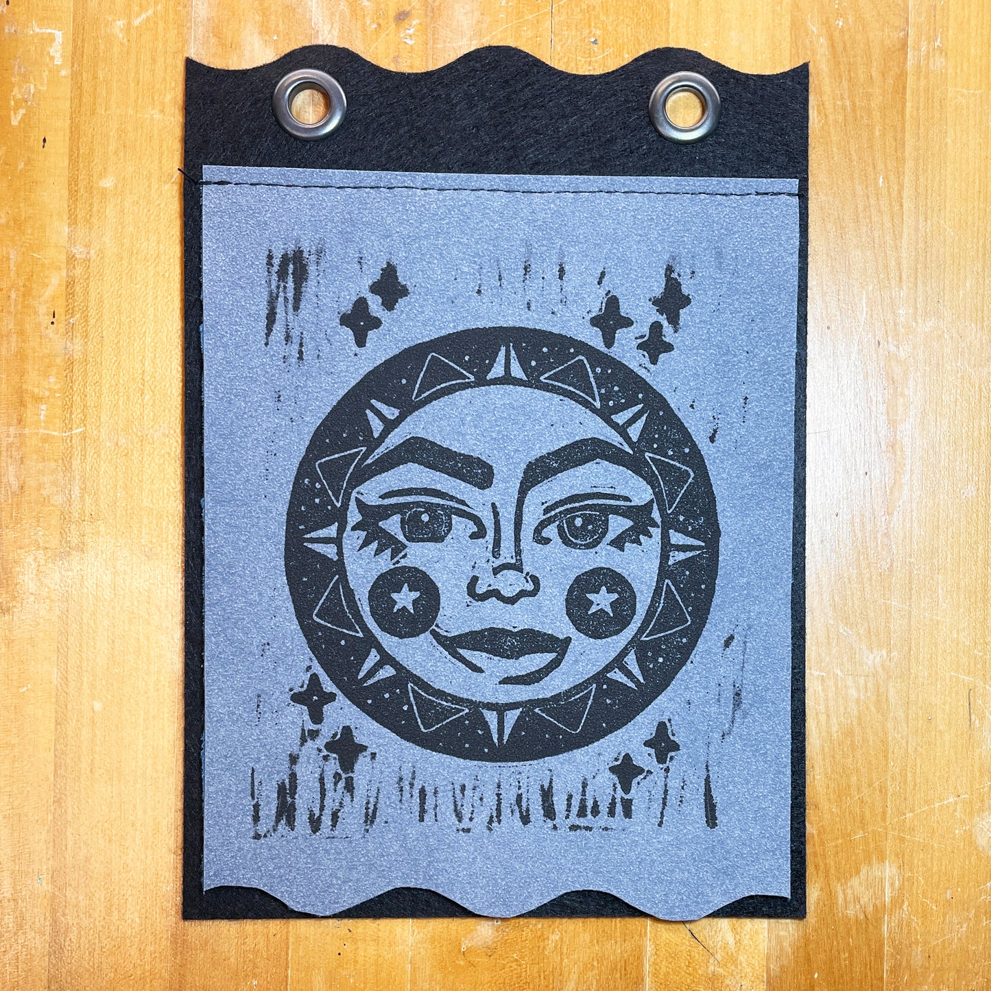 Penelope | Handmade Linocut Sun Banner