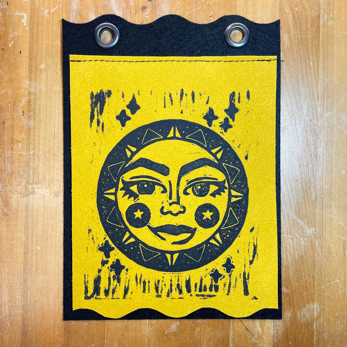 Penelope | Handmade Linocut Sun Banner