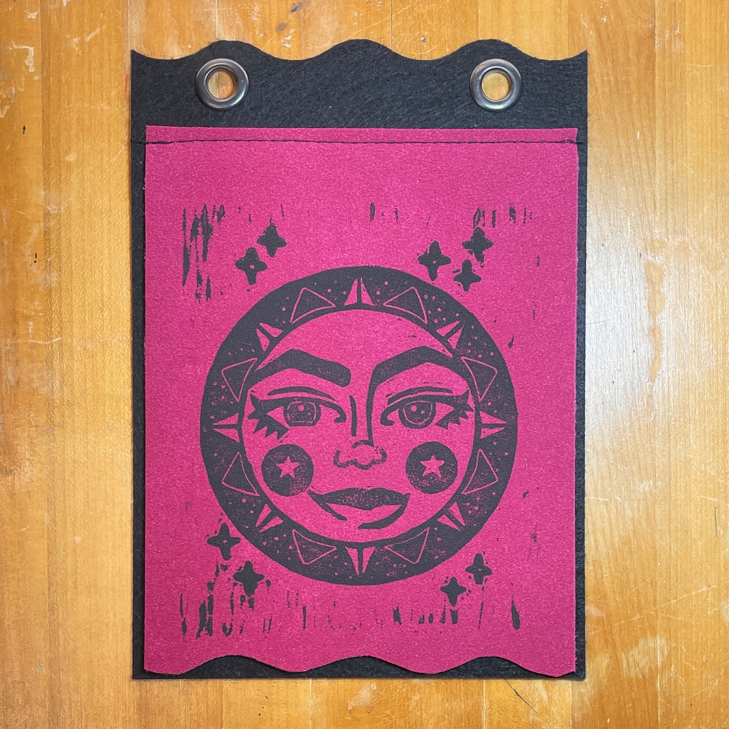 Penelope | Handmade Linocut Sun Banner