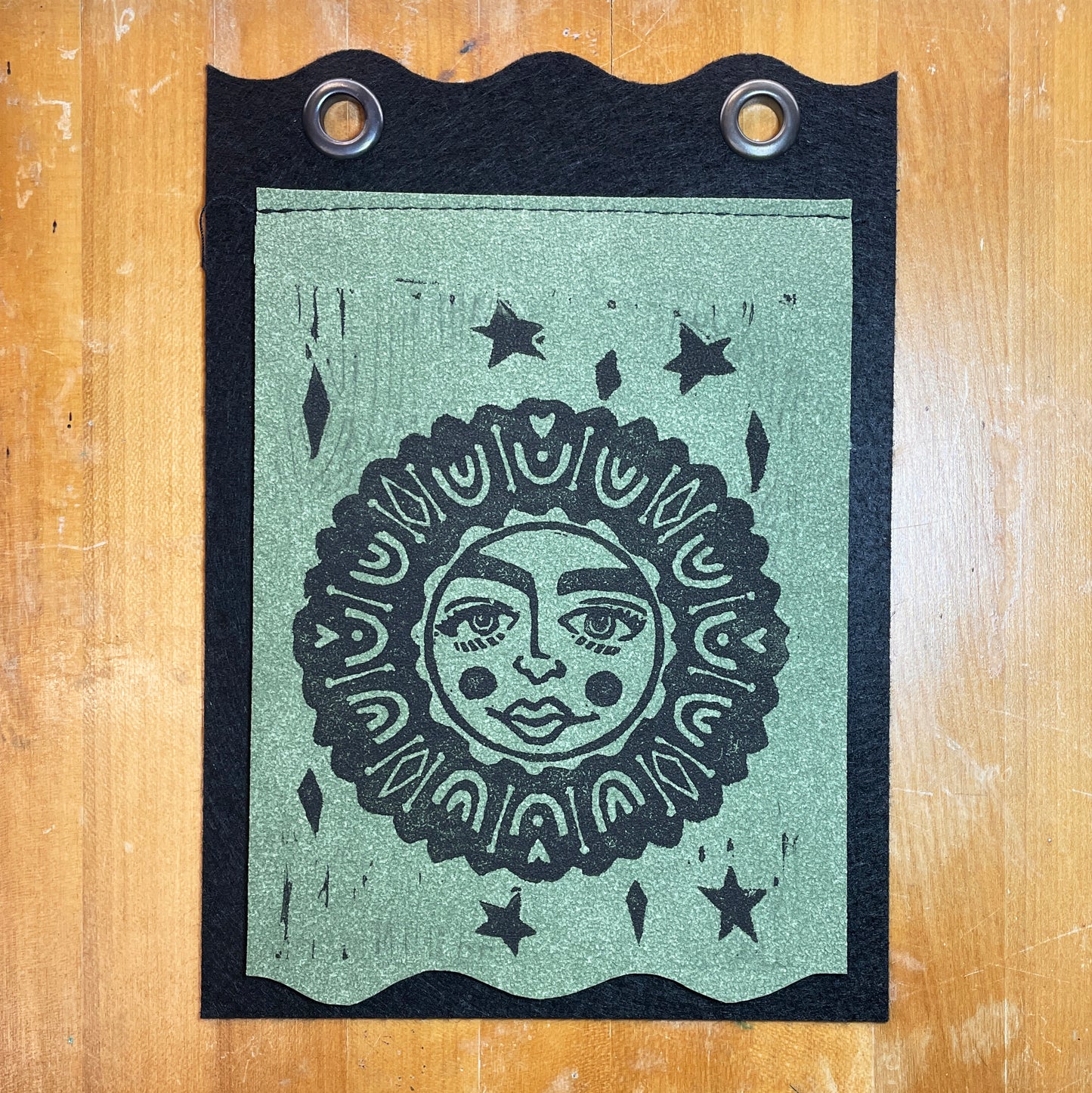 Matilda | Handmade Linocut Sun Banner