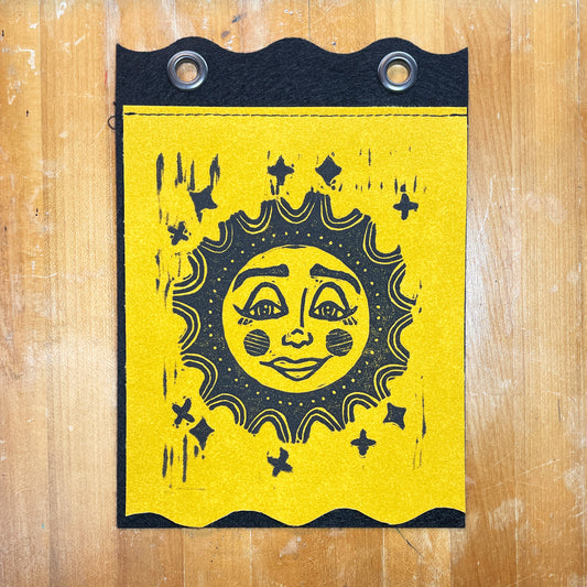 Wilhelmina | Handmade Linocut Sun Banner