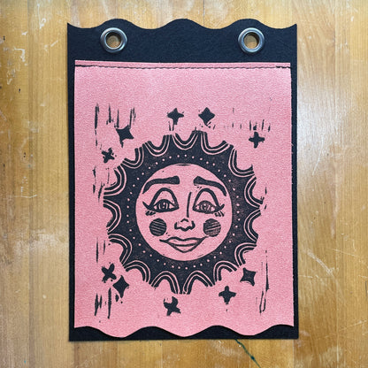 Wilhelmina | Handmade Linocut Sun Banner