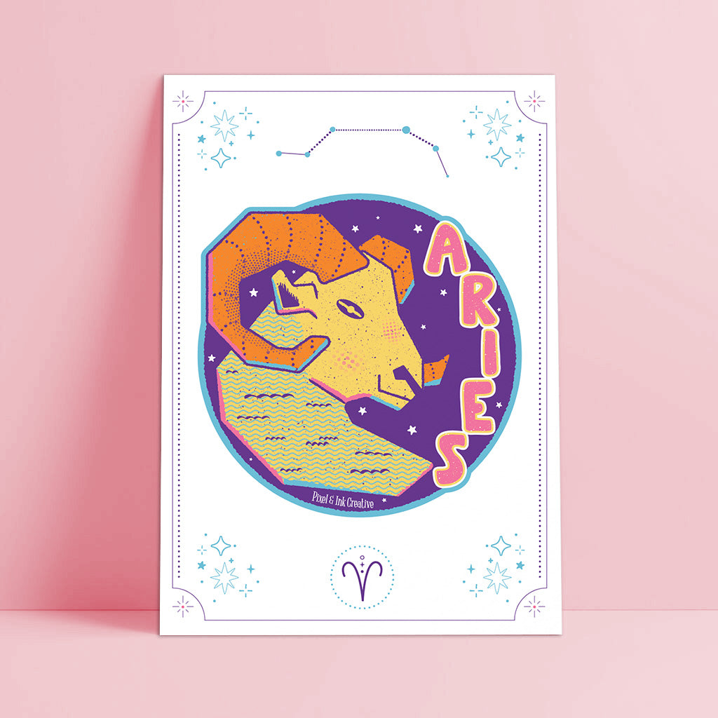 Aries Zodiac Art Print