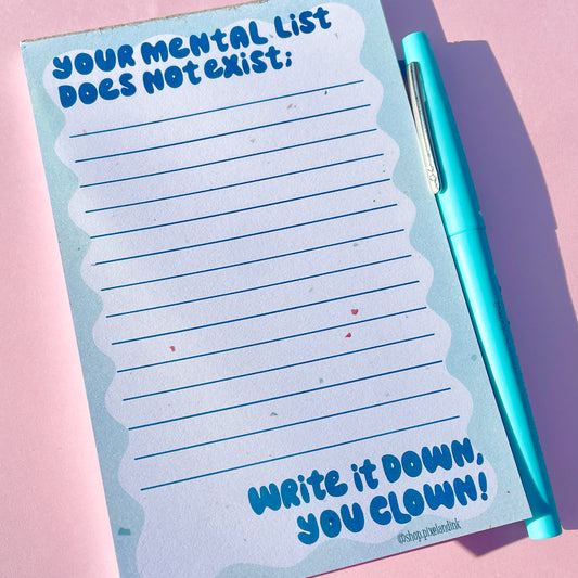 Mental List Tear-Off Notepad