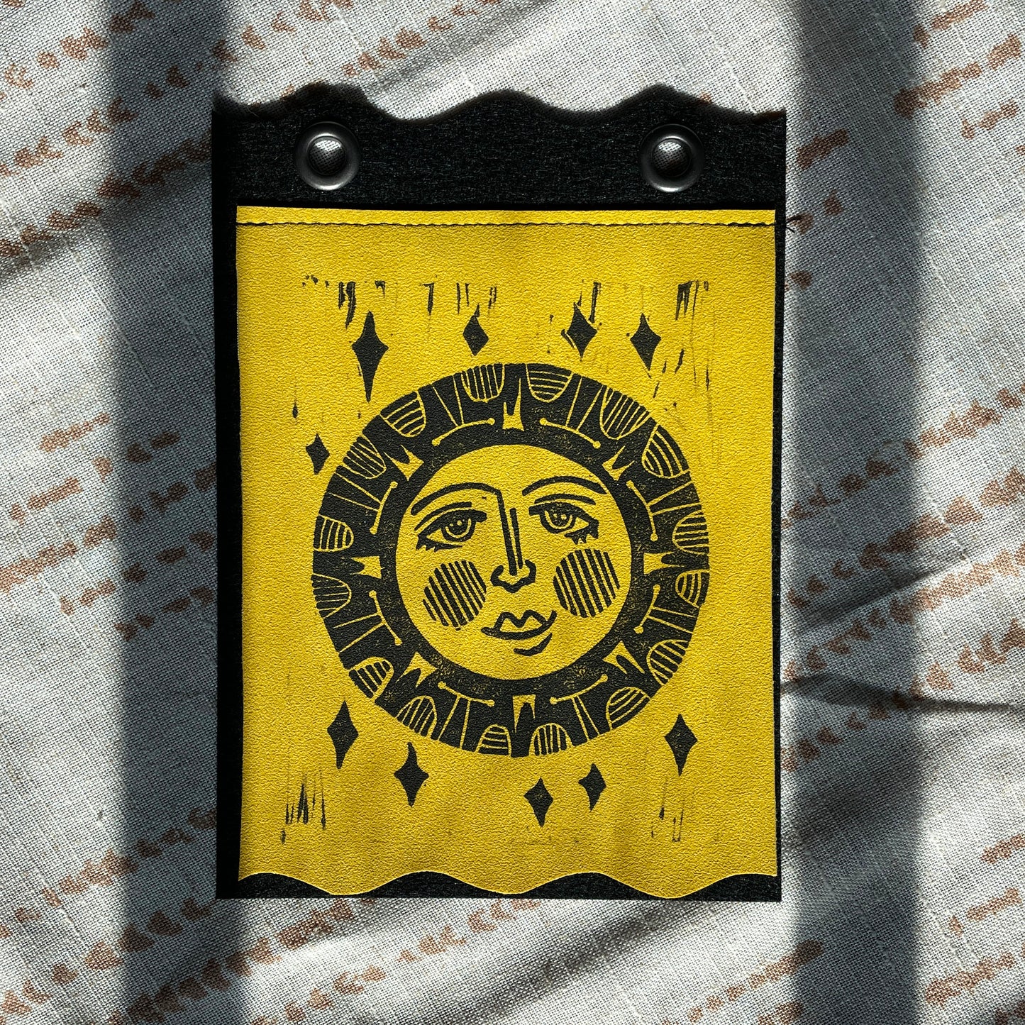 Seraphina | Handmade Linocut Sun Banner