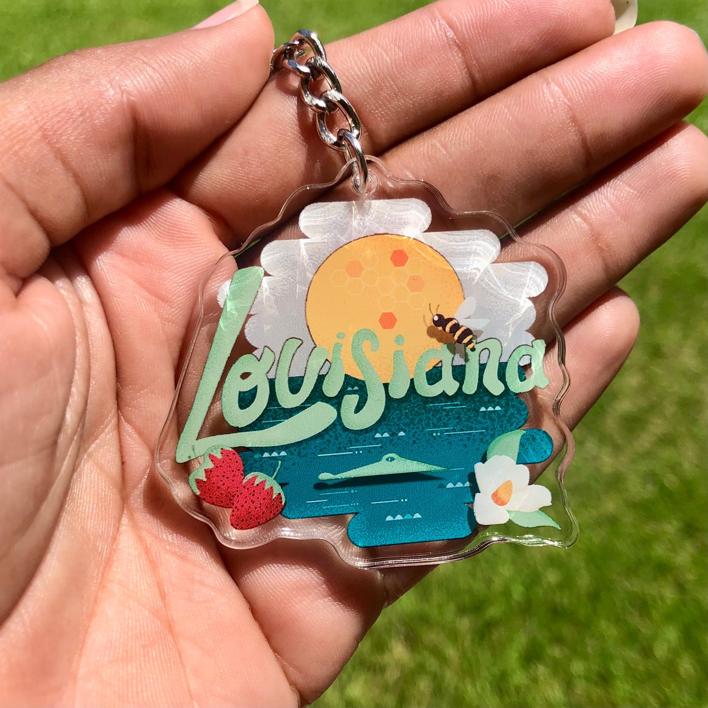 Greetings from Louisiana Keychain