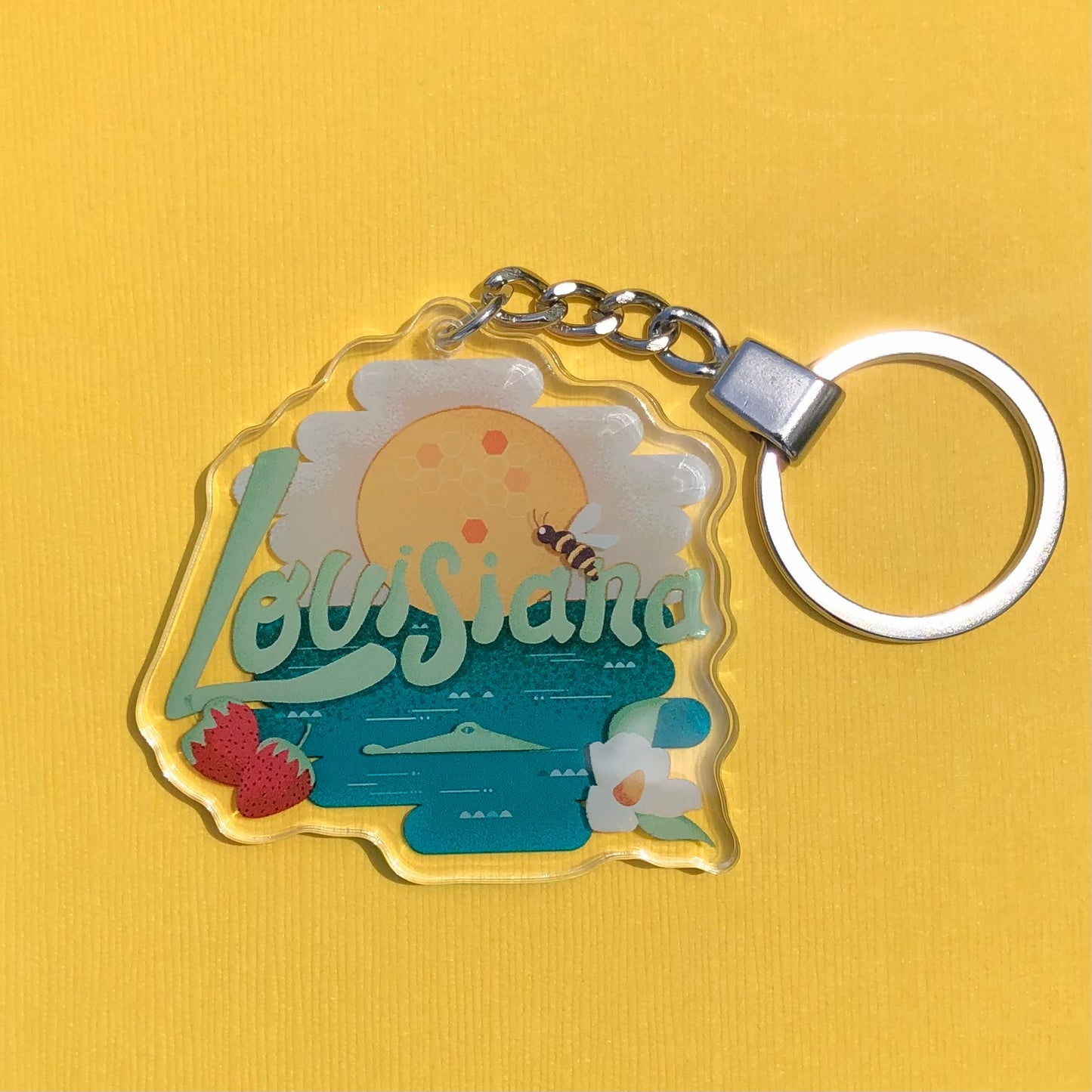 Greetings from Louisiana Keychain