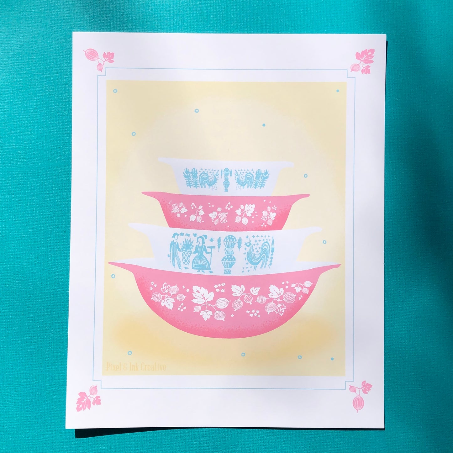 Butter Berry Pyrex Art Print